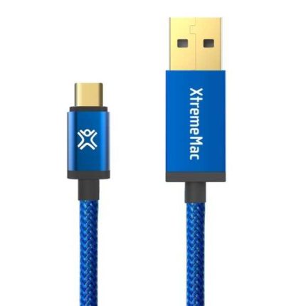 Câble USB-A XtremeMac Reversible à USB-C - 1,2 m - Bleu (XCL-UCA-23)