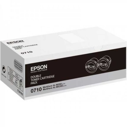 Epson 0710 Noir - Pack de 2 toners grande capacité Epson d'origine (C13S050710)